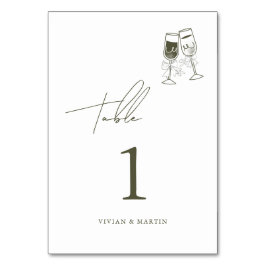 Elegante Olijfhout Groene bruiloft Kaart