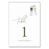 Elegante Olijfhout Groene bruiloft Kaart (Achterkant)