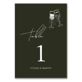 Elegante Olijfhout Groene bruiloft Kaart (Achterkant)