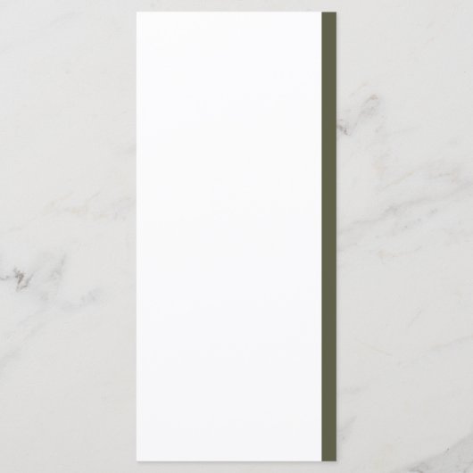 Elegante Olijfhout Groene bruiloft Menu (Achterkant)