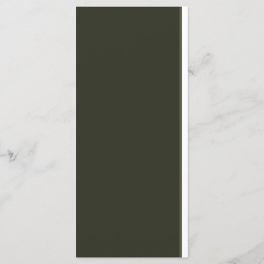 Elegante Olijfhout Groene bruiloft Menu (Achterkant)