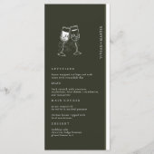 Elegante Olijfhout Groene bruiloft Menu (Voorkant)