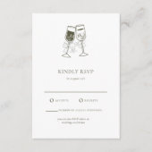 Elegante Olijfhout Groene bruiloft RSVP Kaart (Voorkant)