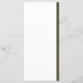 Elegante olijfhouten groene trouw menu (Achterkant)