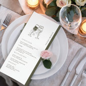 Elegante olijfhouten groene trouw menu