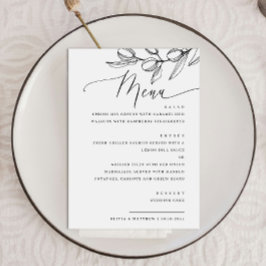 Elegante Olijfschrift bruiloft | italiaanse botani Menu