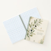 Elegante olijftak botanisch notitieboek | Minimali (Binnen)