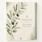 Elegante olijftak botanisch notitieboek | Minimali (Achterkant)