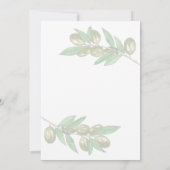 Elegante olijftak bruidsdouche uitnodiging (Achterkant)