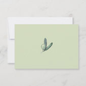 Elegante Olijftak Bruiloft RSVP Kaartje (Achterkant)
