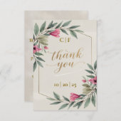 Elegante olijftak Custom Wedding Dank u kaart (Voorkant / Achterkant)