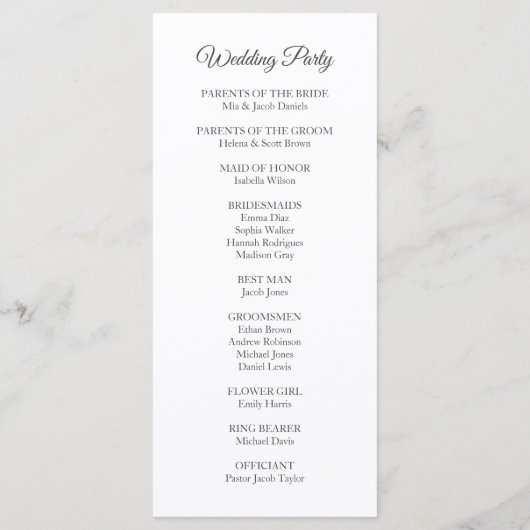 Elegante olijftak. Eenvoudig trouwprogramma Menu (Achterkant)