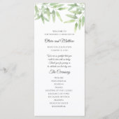 Elegante olijftak. Eenvoudig trouwprogramma Menu (Voorkant)