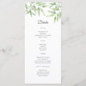 Elegante olijftak. Eenvoudige bruiloft Bar Menu (Voorkant)