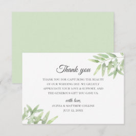 Elegante olijftak. Eenvoudige huwelijks Dank je Kaart