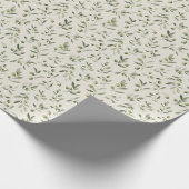 Elegante olijftak groen blad cadeau cadeaupapier (Hoek)