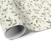 Elegante olijftak groene gift cadeaupapier (Rol Hoek)