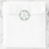 Elegante Olijftak Groene Script Ronde Sticker (Tas)