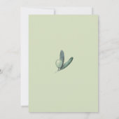 Elegante Olijftak Tak Bruiloft Kaart (Achterkant)