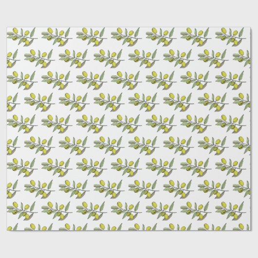 Elegante Olijven Cadeaupapier (Vlak)