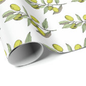 Elegante Olijven Cadeaupapier (Rol Hoek)