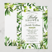 Elegante Olive Boho Garden Baby shower Uitnodiging (Voorkant / Achterkant)