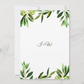 Elegante Olive Boho Garden Zomer Bruiloft Details Kaart (Achterkant)