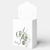 Elegante Olive Branch Waterverf Art Bedankdoosjes (Geopend)