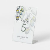 Elegante Olive Branch Waterverf Art Reclamebord Met Voetstuk (Voorkant)