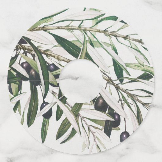 Elegante  Olive Branch Wijnglas Labels (Voorkant)
