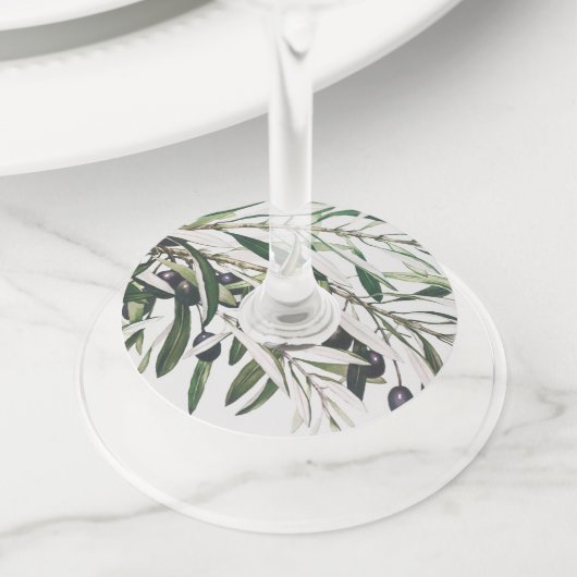 Elegante  Olive Branch Wijnglas Labels (Dichtbij)