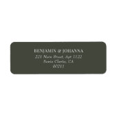 Elegante Olive Green Wedding Retouradres Etiket (Voorkant)
