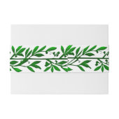 Elegante Olive Leaf Border Invitation bands Uitnodigingen Wikkel (Achterkant Voorbeeld)