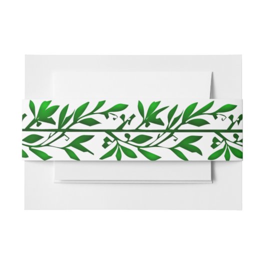 Elegante Olive Leaf Border Invitation bands Uitnodigingen Wikkel (Voorkant Voorbeeld)