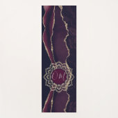 Elegante OM Mandala op Paarse Marmeren Gouden Agaa Yogamat (Voorkant)