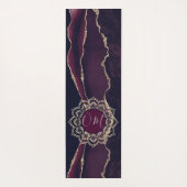 Elegante OM Mandala op Paarse Marmeren Gouden Agaa Yogamat (Achterkant)