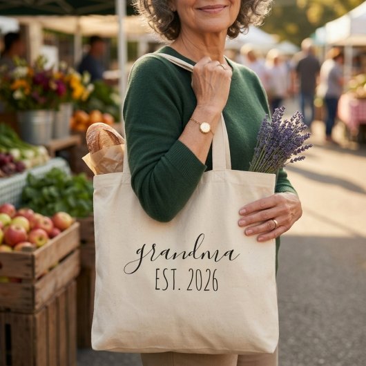Elegante oma est jaar minimalistisch script ontwer tote bag
