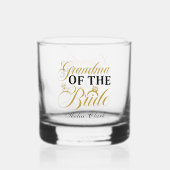 Elegante oma van de bruidegom voeg naam toe whisky glas (Achterkant)