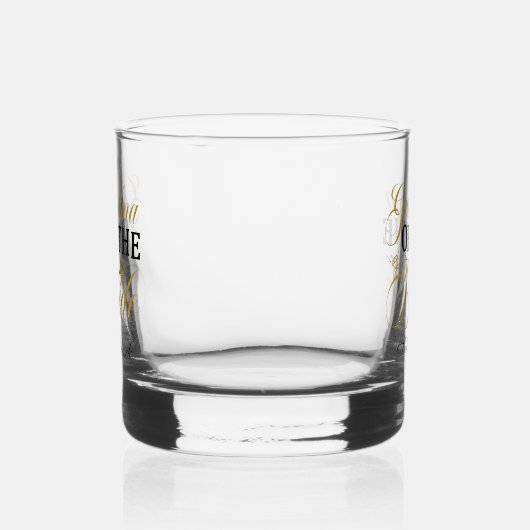 Elegante oma van de bruidegom voeg naam toe whisky glas (Links)