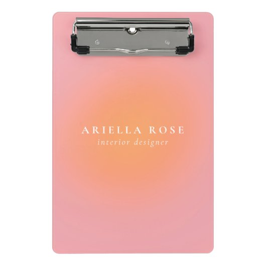Elegante Ombre Blush Roze Schone Interieur Designe Mini Klembord (Voorkant)