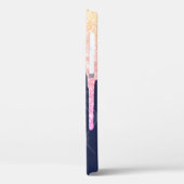 Elegante Ombre Glitter Drips, Marineblauw Case-Mate iPhone Case (Achterkant / Links)