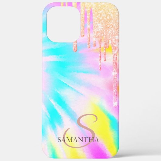 Elegante Ombre Glitter Drips Tie Dye Case-Mate iPhone Case (Achterkant)