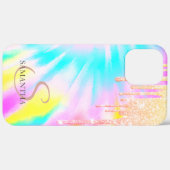 Elegante Ombre Glitter Drips Tie Dye Case-Mate iPhone Case (Achterkant (horizontaal))