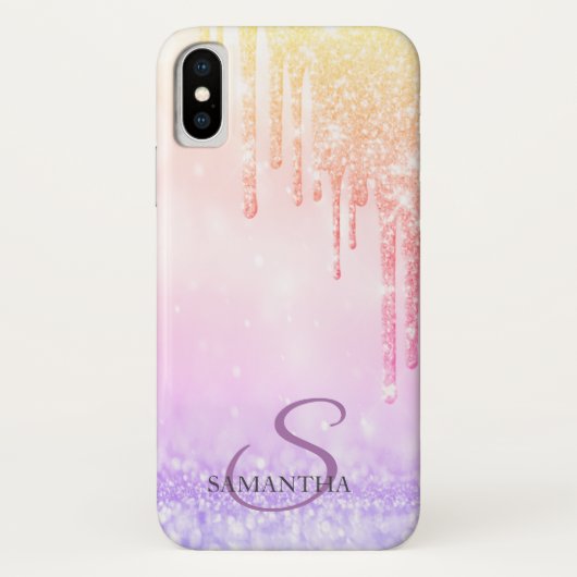 Elegante Ombre Glitter Druppels Case-Mate iPhone Case (Achterkant)