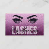 Elegante Ombre Glitter Lash-technicus met QR-code Visitekaartje (Voorkant)