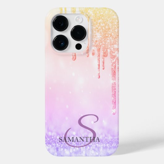 Elegante Ombre Glitterdruppels Case-Mate iPhone Case (Achterkant)