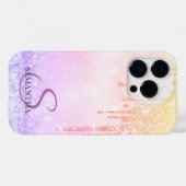 Elegante Ombre Glitterdruppels Case-Mate iPhone Case (Achterkant (horizontaal))