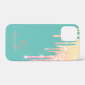 Elegante Ombre Glitterdruppels Mintgroen  Case-Mate iPhone Case (Achterkant (horizontaal))