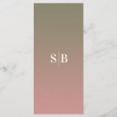 Elegante Ombre Lila Groen & Stof Roze Roze Trouwda Menu (Achterkant)