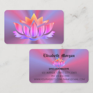 Elegante ombre lotusbloem yoga visitekaartje